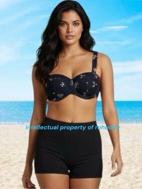 NWT Ta3 S D/DD black primrose busty bra bikini top